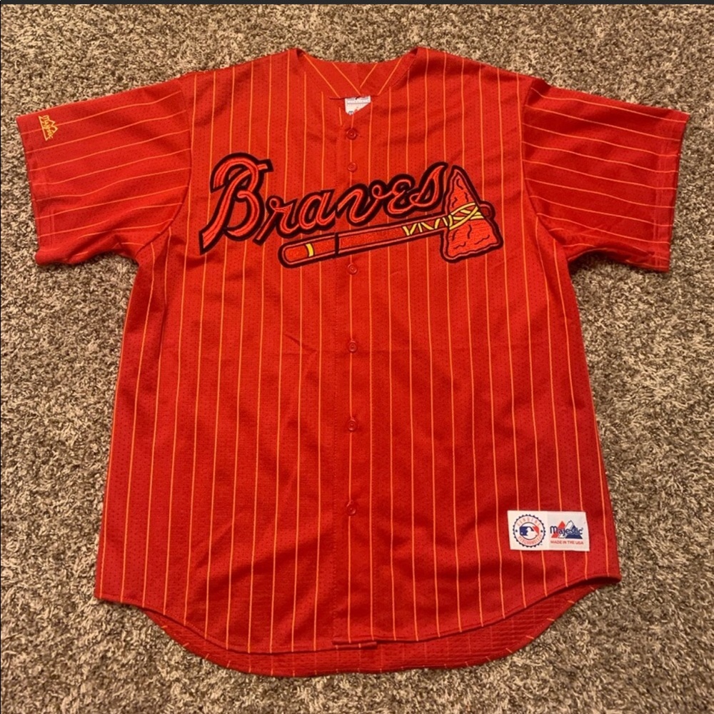 ISO Red ATL Braves pinstripe Jersey